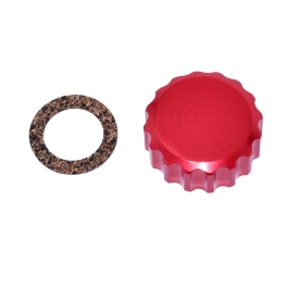 Billet Oil Filler Extension Cap, Grooved Red
