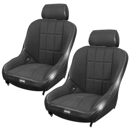 Off-Road Suspension Seats, Black Vinyl with Black Fabric