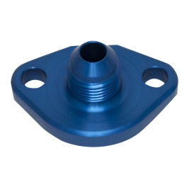 JayCee Billet Fuel Pump Block Off, with -8 Breather, Blue