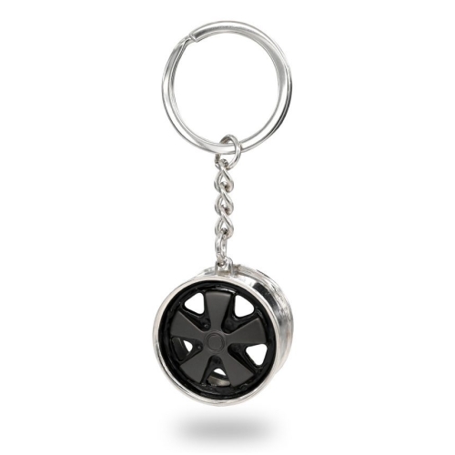 Black Fuchs Wheel Key Chain