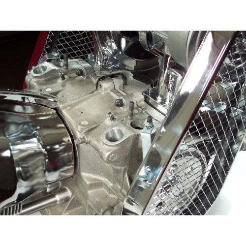 Pulley Guard, Chrome Expanded Metal Look, for Aircooled VW