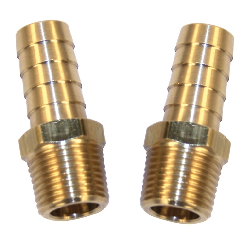 Barbed Fittings, 1/2 Npt with 3/8 Barbed End, 2 Pack