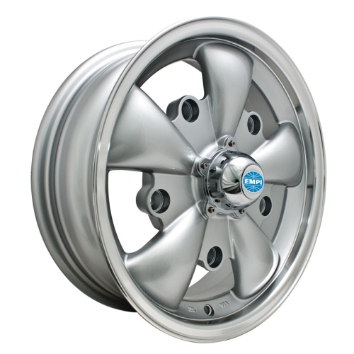 Gt-5 Wheel, Silver with Polished Lip, 5.5 Wide, 5 on 205mm