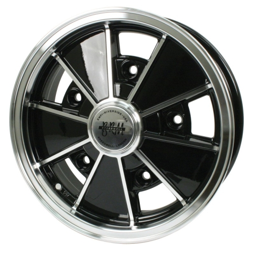 Brm Wheel, Black with Polished Lip, 6.5 Wide, 5 on 205mm VW