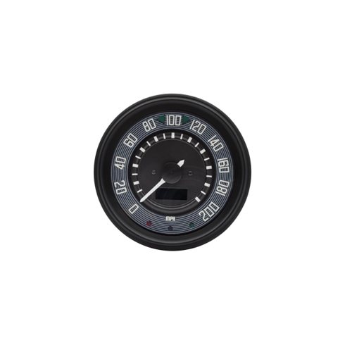 115mm Speedometer 0-200 MPH with Black Dial Black Bezel