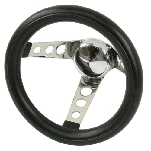 Steering Wheel, 10 Diameter, 5 Dish, 3 Spoke, 3 Bolt