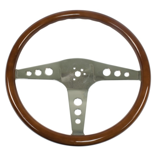Steering Wheel, 31mm Wood Grip, 18 Diameter for Type 2 Bus