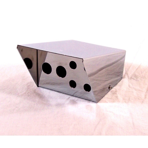 Switch Box, 4 Inch WIde, with Holes, Chrome