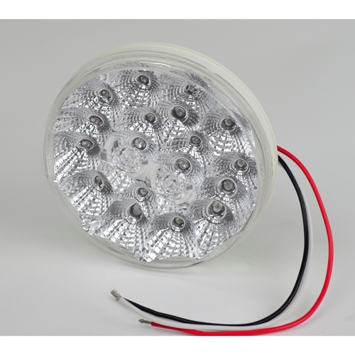 Led Round Tail Light, Clear/Red, Sold Each