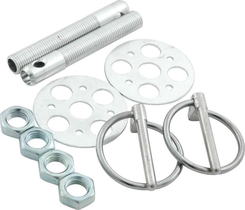 Lightweight Aluminum Hood Pin Kit 3/8in Silver ALL18472