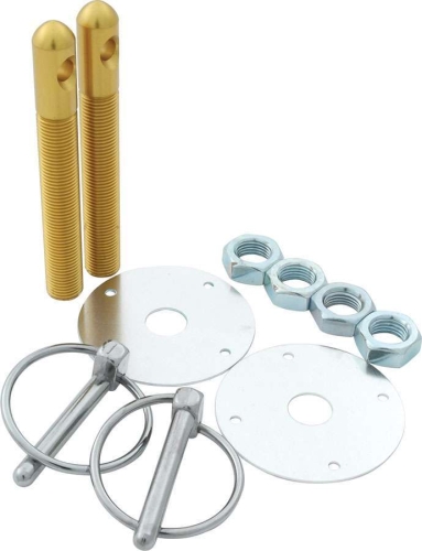 Aluminum Hood Pin Kit 1/2 Gold ALL18503