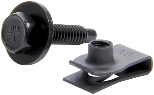 Body Bolt Kit w/ Clips 10pk Black ALL18558