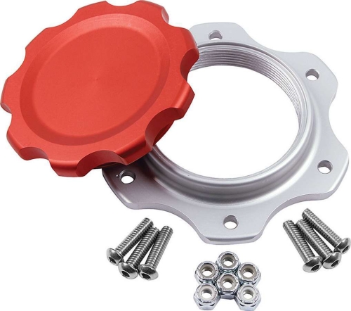 Fuel Cell Cap and Bung JAZ 6-Bolt Red ALL40134
