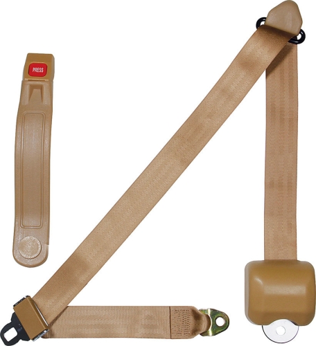 ALLSTAR PERFORMANCE ALL98118 Seat Belt Retractable 3pt Tan ALL98118