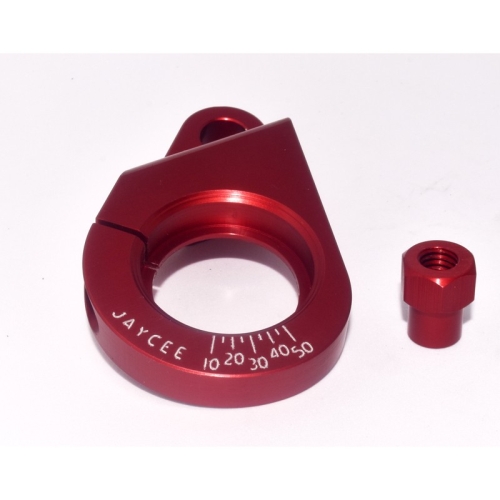JayCee Billet Distributor Clamp with Timing Marks, Red