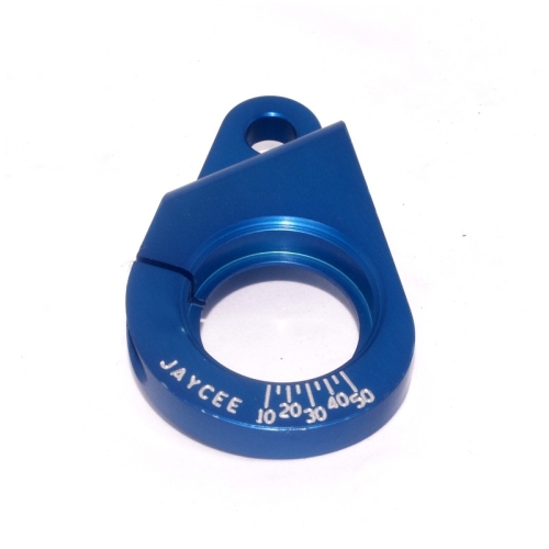 JayCee Billet Distributor Clamp with Timing Marks, Blue