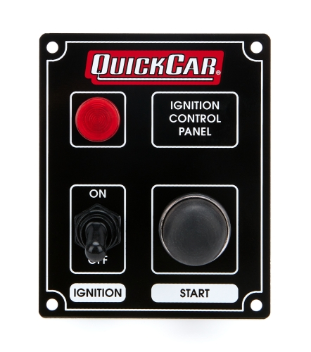 QUICKCAR RACING PRODUCTS QRP50-852 Black Plate, 1 Switch & 1 Button w/ light 50-852