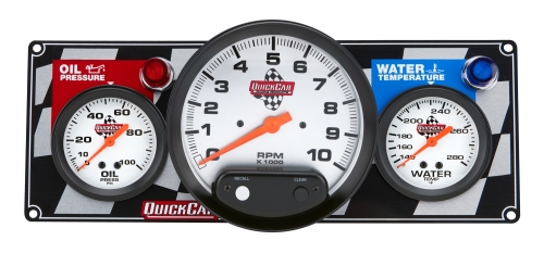 QUICKCAR RACING PRODUCTS QRP61-6031 Flag 2-1 Gauge Panel OP/5 In Tach/WT 61-6031