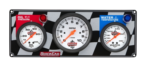 QUICKCAR RACING PRODUCTS QRP61-60313 Flag 2-1 OP/3 In Tach/WT Gauge Panel 61-60313
