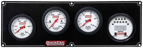 QUICKCAR RACING PRODUCTS QRP61-7042 Extreme 3-1 Gauge Panel OP/WT/FP/Tach 61-7042