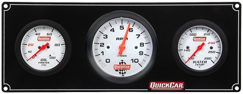 QUICKCAR RACING PRODUCTS QRP61-77313 Extreme 2-1 Gauge Panel OP/3 In Tach/WT 61-77313