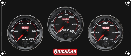 QUICKCAR RACING PRODUCTS QRP69-3011 Redline 3 Gauge Panel OP/WT/OT 69-3011