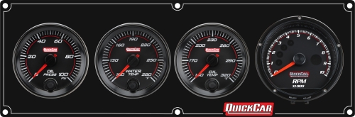 QUICKCAR RACING PRODUCTS QRP69-3041 Redline 3-1 Gauge Panel OP/WT/OT w/ Recall Tach 69-3041
