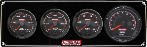 QUICKCAR RACING PRODUCTS QRP69-3047 Redline 3-1 Gauge Panel OP/WT/Volt w/ Recall Tach 69-3047
