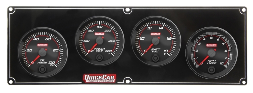 QUICKCAR RACING PRODUCTS QRP69-3247 Redline 3-1 Gauge Panel OP/WT/Volt w/ 2-5/8in Tac 69-3247