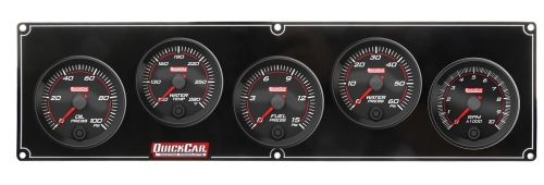 QUICKCAR RACING PRODUCTS QRP69-4256 Redline 4-1 Gauge Panel OP/WT/FP/WP w/ 2-5/8 Tach 69-4256