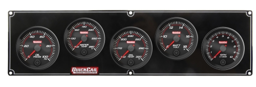 QUICKCAR RACING PRODUCTS QRP69-4257 Redline 4-1 Gauge Panel OP/WT/OT/Volt w/ 2-5/8 Ta 69-4257