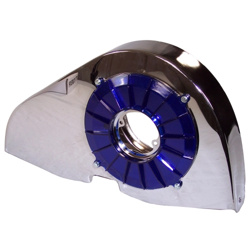 Finned Alternator Backing Plate, Blue