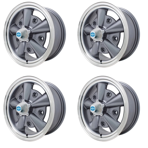Appletree Automotive 00-9750-4 5 Rib Wheels Grey, 5.5 Wide, Fits 5 on 205mm VW