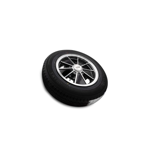 Wheel Tire Combo, BTR Black Polished, 165/80R15