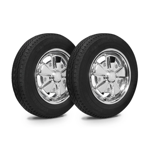 EMPI 10-2019-0 Wheel Tire Combo, 911 Alloy, Chrome, Big Tire