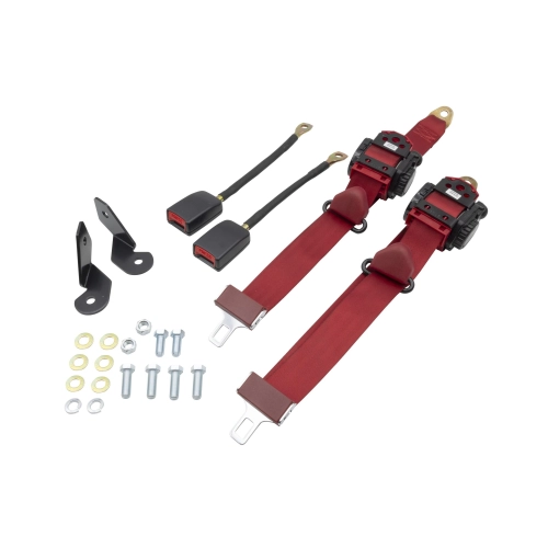 Seat Belt, Stock Style, 3 Point, Red