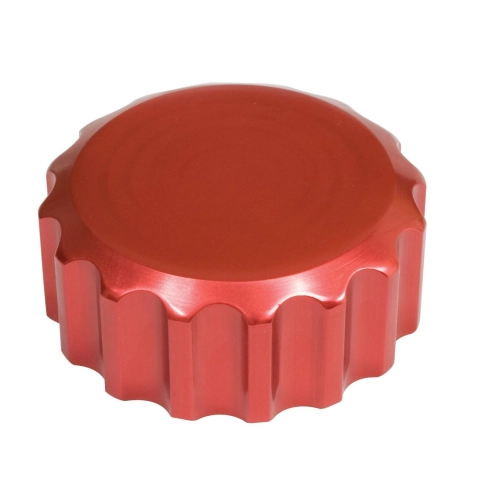 Billet Oil Filler Extension Cap, Grooved Red