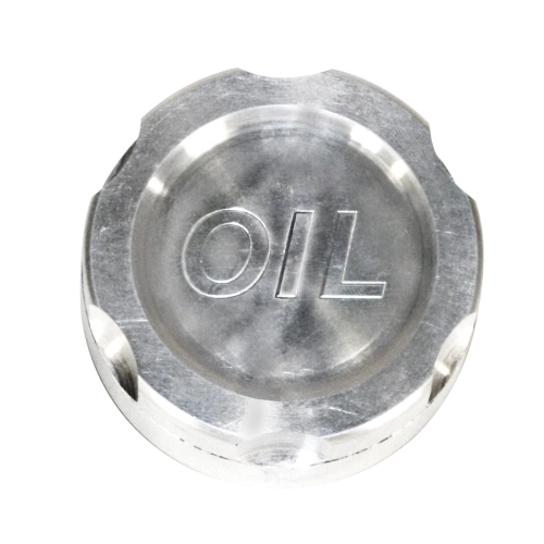 Billet Oil Filler Extension Cap, Groved with Oil Label