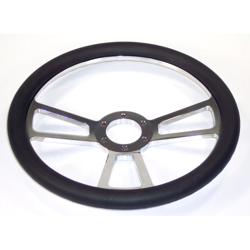 Latest Rage AC845107 Steering Wheel, Billet 14 Diameter, 1 Dish Leather 3 Spoke