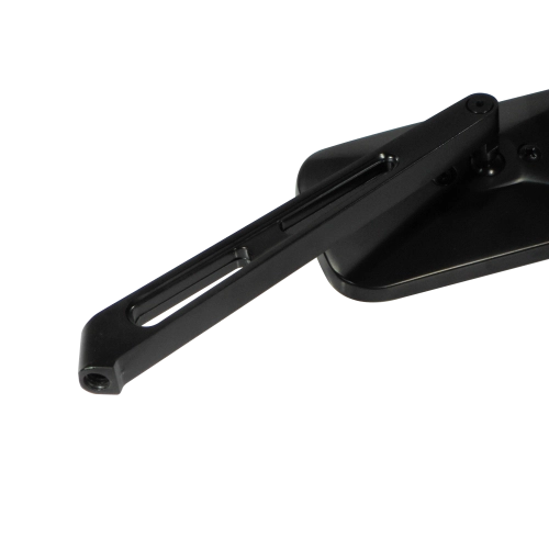 Side Mirror, Rectangular with Billet Arm, Black, Each