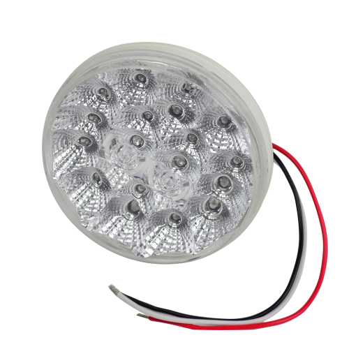 Latest Rage AC945520RC Led Round Tail Light, Clear/Red, Sold Each