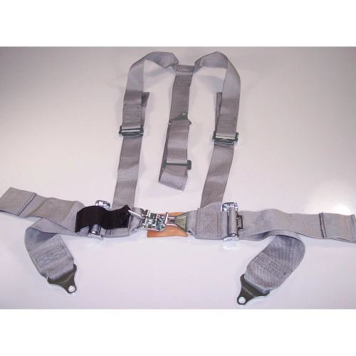 Seat Belt, 2 Shoulder & 3 Lap, Duck Bill, Deluxe Grey