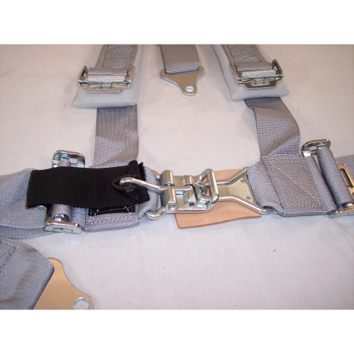 Seat Belt, 2 Shoulder with Pads & 3 Lap, Duck Bill, Grey