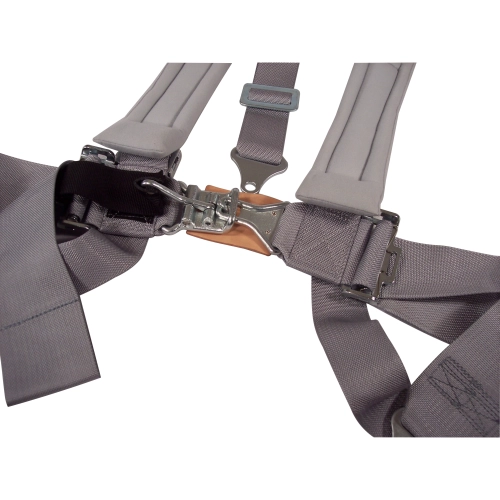 Seat Belt, 2 Shoulder with Pads & 3 Lap, Duck Bill, Grey