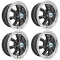 Gt-8 Wheels Black with Polished Lip, 5.5 Wide, 4 on 130mm