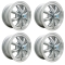 Gt-8 Wheels Silver with Polished Lip, 5.5 Wide, 4 on 130mm