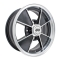 Brm Wheel, Black with Polished Lip, 4.5 Wide, 4 on 130mm VW