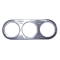 Billet Dash, for Manx Style, 3 Small Holes, Chrome