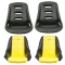 Low Back Poly Seat Shells, With Black & Yellow Seat Cover