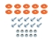 ALLSTAR PERFORMANCE ALL18684 Countersunk Bolt Kit Orange 10pk ALL18684